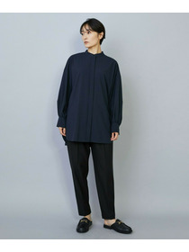 【MOGA】【Lサイズ】トロストレッチバンドカラーブラウス 詳細画像 ネイビー 16