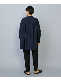 【MOGA】【Lサイズ】トロストレッチバンドカラーブラウス 詳細画像 ネイビー 18