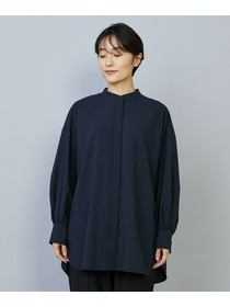 【MOGA】【Lサイズ】トロストレッチバンドカラーブラウス 詳細画像 ネイビー 20