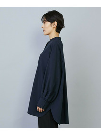 【MOGA】【Lサイズ】トロストレッチバンドカラーブラウス 詳細画像 ネイビー 21
