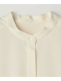 【MOGA】【Lサイズ】トロストレッチバンドカラーブラウス 詳細画像 ネイビー 25