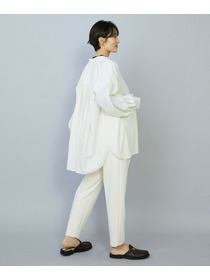 【MOGA】【Lサイズ】トロストレッチバンドカラーブラウス 詳細画像 ネイビー 7