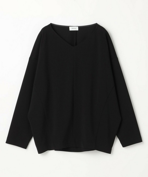 【Lサイズ】トリアセカルゼVネックトップス 詳細画像 ブラック 1