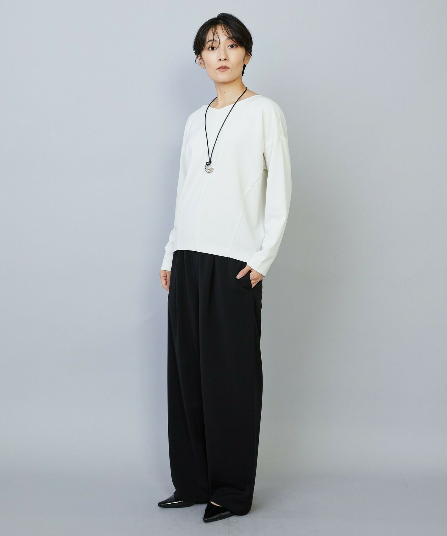 【MOGA】【Lサイズ】トリアセカルゼVネックトップス 詳細画像 ブラック 13