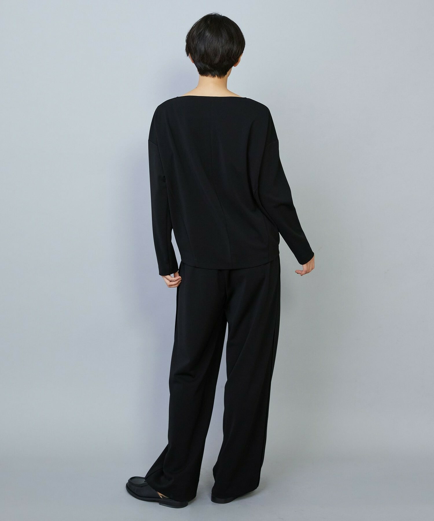 【MOGA】【Lサイズ】トリアセカルゼVネックトップス 詳細画像 ブラック 4