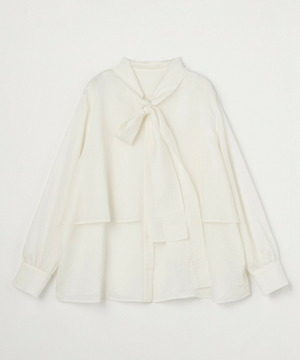 【MOGA】【Lサイズ】シアーシルクフレアブラウス 詳細画像 オフホワイト 1