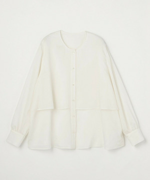 【MOGA】【Lサイズ】シアーシルクフレアブラウス 詳細画像 オフホワイト 2