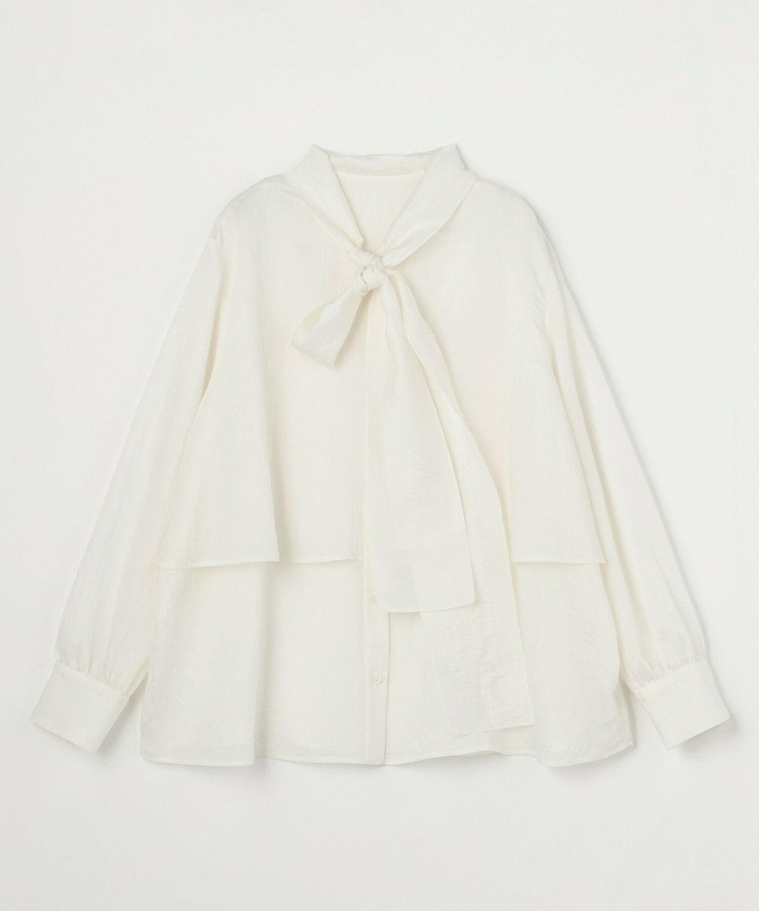 【MOGA】【Lサイズ】シアーシルクフレアブラウス 詳細画像 オフホワイト 1