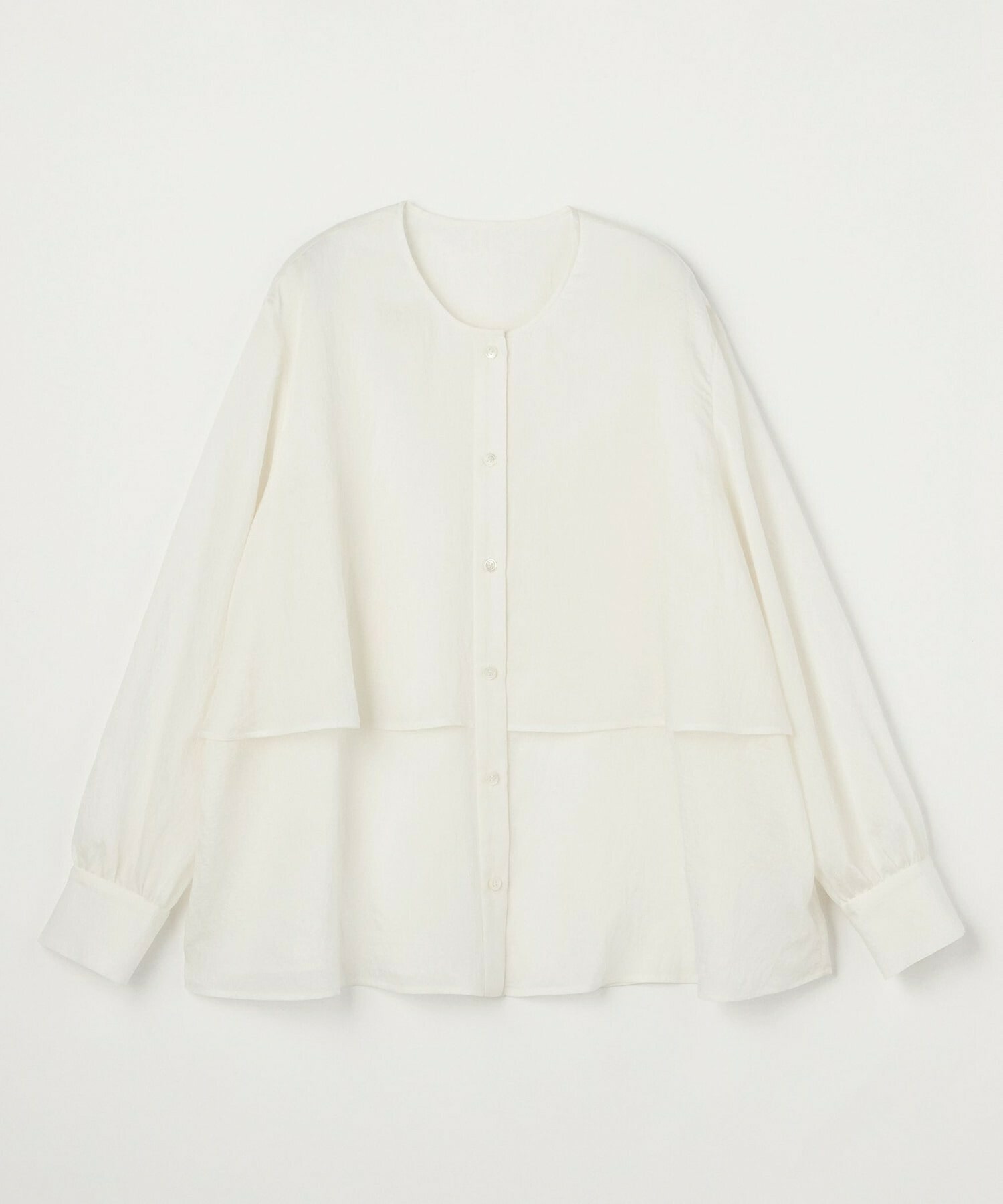 【MOGA】【Lサイズ】シアーシルクフレアブラウス 詳細画像 オフホワイト 2