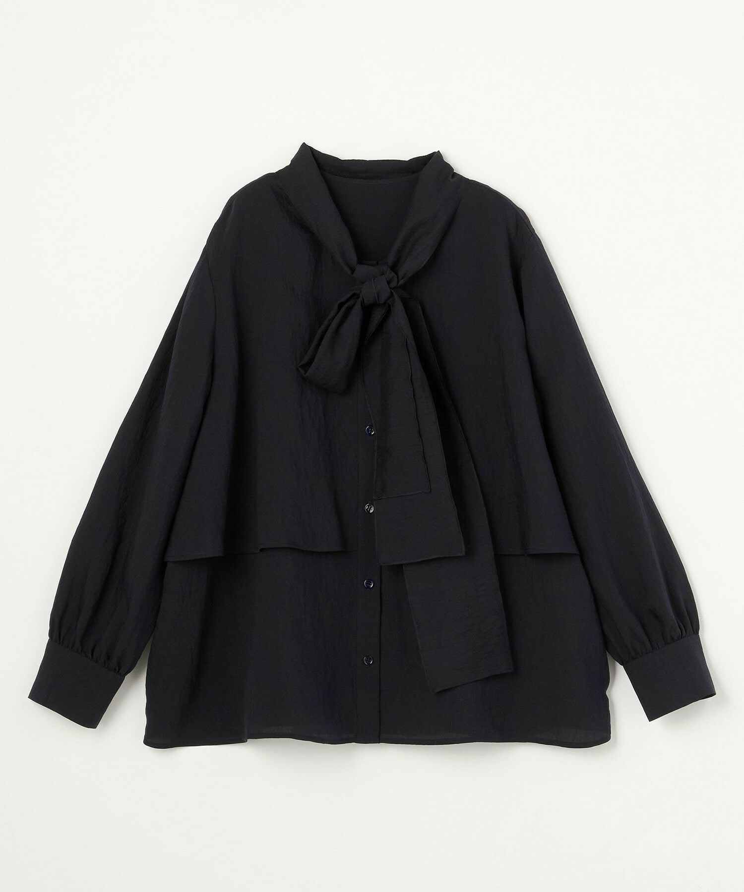 【MOGA】【Lサイズ】シアーシルクフレアブラウス 詳細画像 ネイビー 1