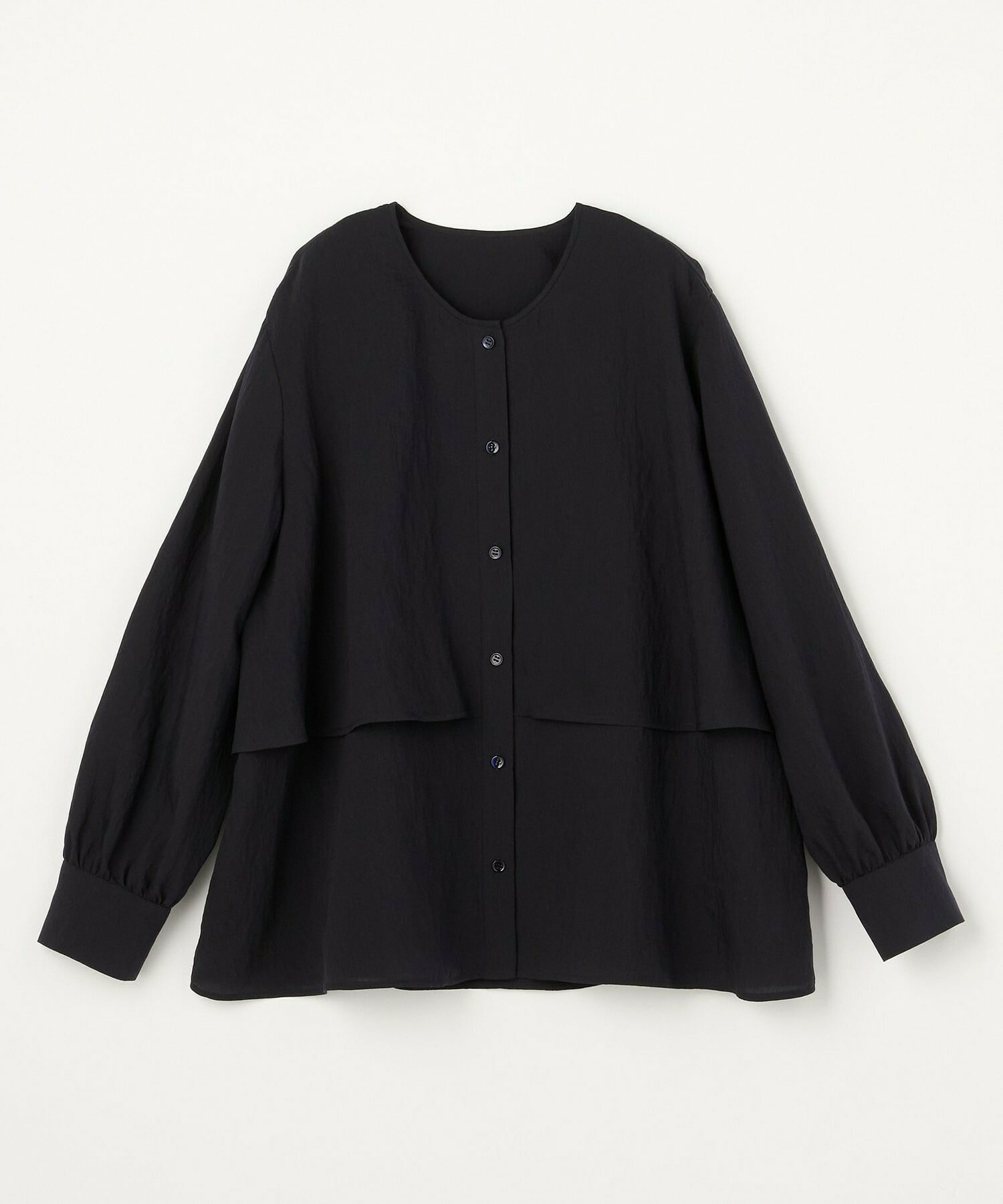 【MOGA】【Lサイズ】シアーシルクフレアブラウス 詳細画像 ネイビー 2