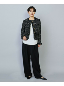 【MOGA】【Lサイズ】ファンシーヤーンツイードショートジャケット 詳細画像 オフホワイト 1