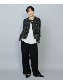 【MOGA】【Lサイズ】ファンシーヤーンツイードショートジャケット 詳細画像 オフホワイト 10