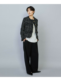 【MOGA】【Lサイズ】ファンシーヤーンツイードショートジャケット 詳細画像 オフホワイト 11