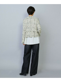 【MOGA】【Lサイズ】ファンシーヤーンツイードショートジャケット 詳細画像 オフホワイト 17