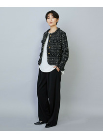 【MOGA】【Lサイズ】ファンシーヤーンツイードショートジャケット 詳細画像 オフホワイト 2