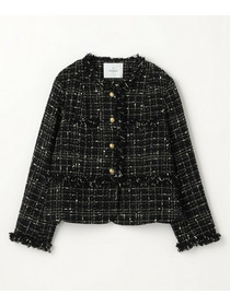 【MOGA】【Lサイズ】ファンシーヤーンツイードショートジャケット 詳細画像 オフホワイト 23