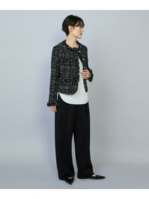 【MOGA】【Lサイズ】ファンシーヤーンツイードショートジャケット 詳細画像 オフホワイト 8