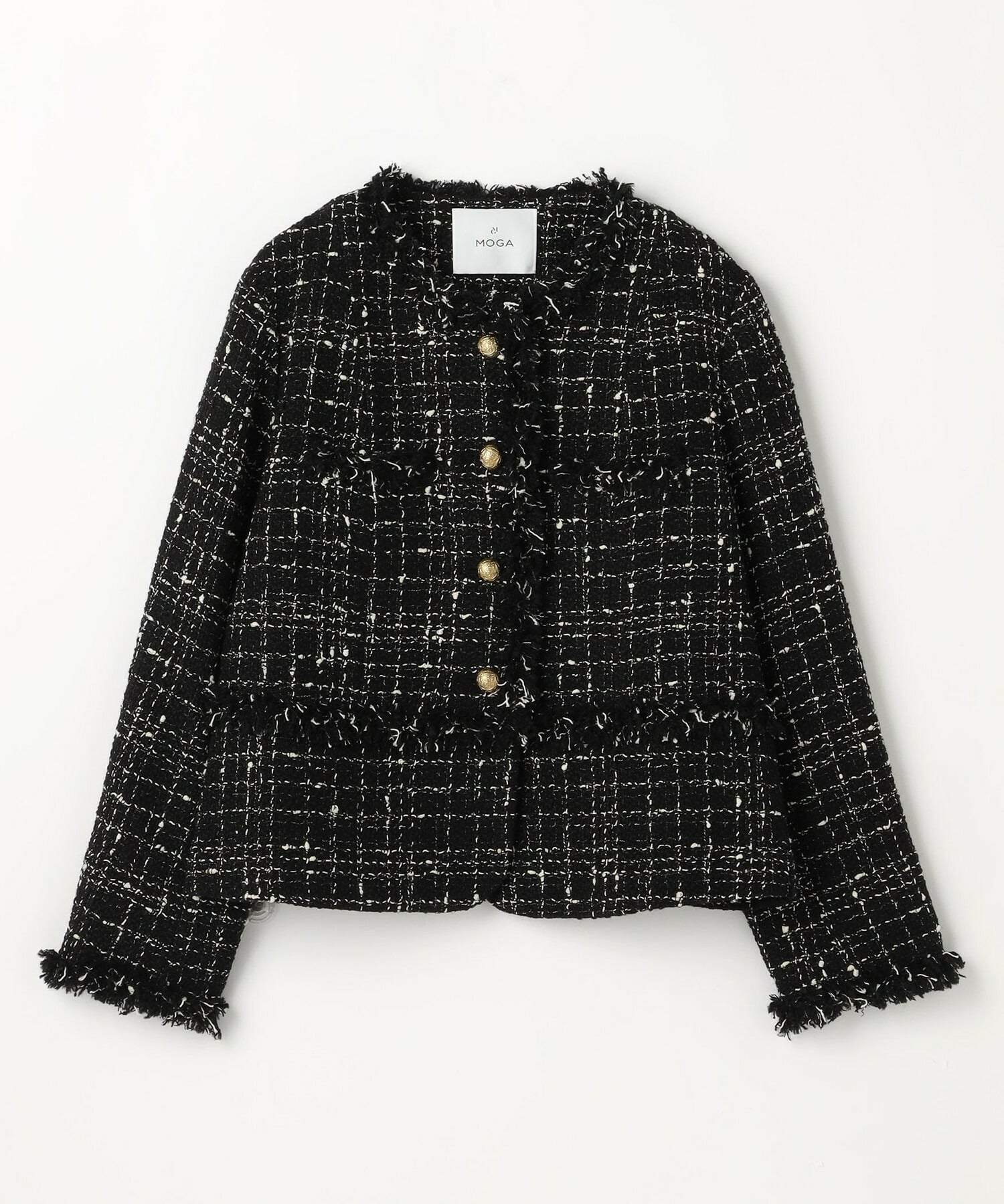 【MOGA】【Lサイズ】ファンシーヤーンツイードショートジャケット 詳細画像 オフホワイト 23