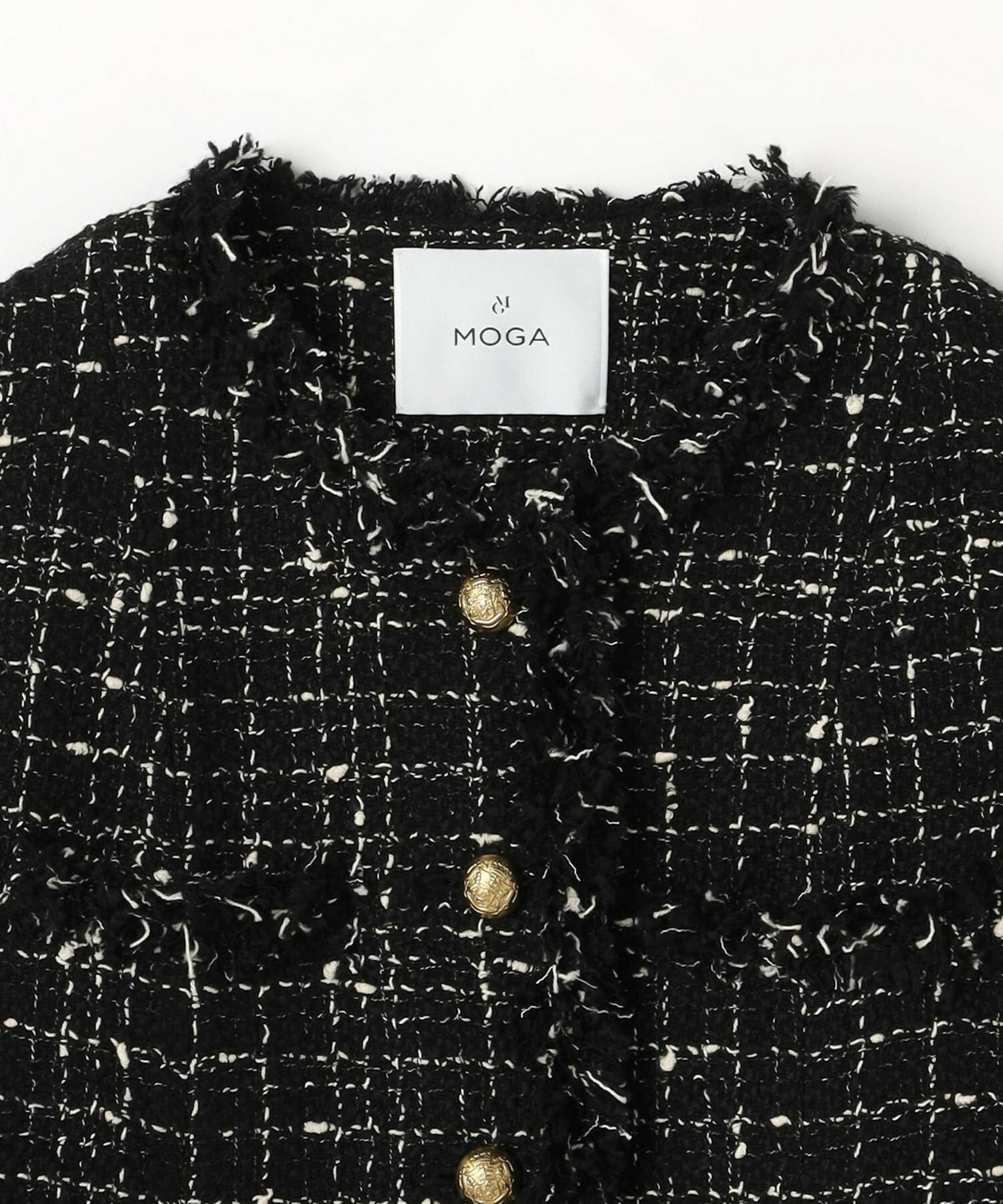 【MOGA】【Lサイズ】ファンシーヤーンツイードショートジャケット 詳細画像 オフホワイト 25