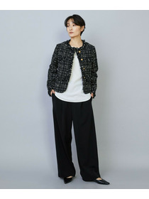 【MOGA】【Lサイズ】トリアセカルゼセミワイドパンツ 詳細画像 ブラック 1