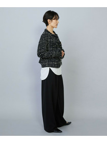 【MOGA】【Lサイズ】トリアセカルゼセミワイドパンツ 詳細画像 ブラック 4