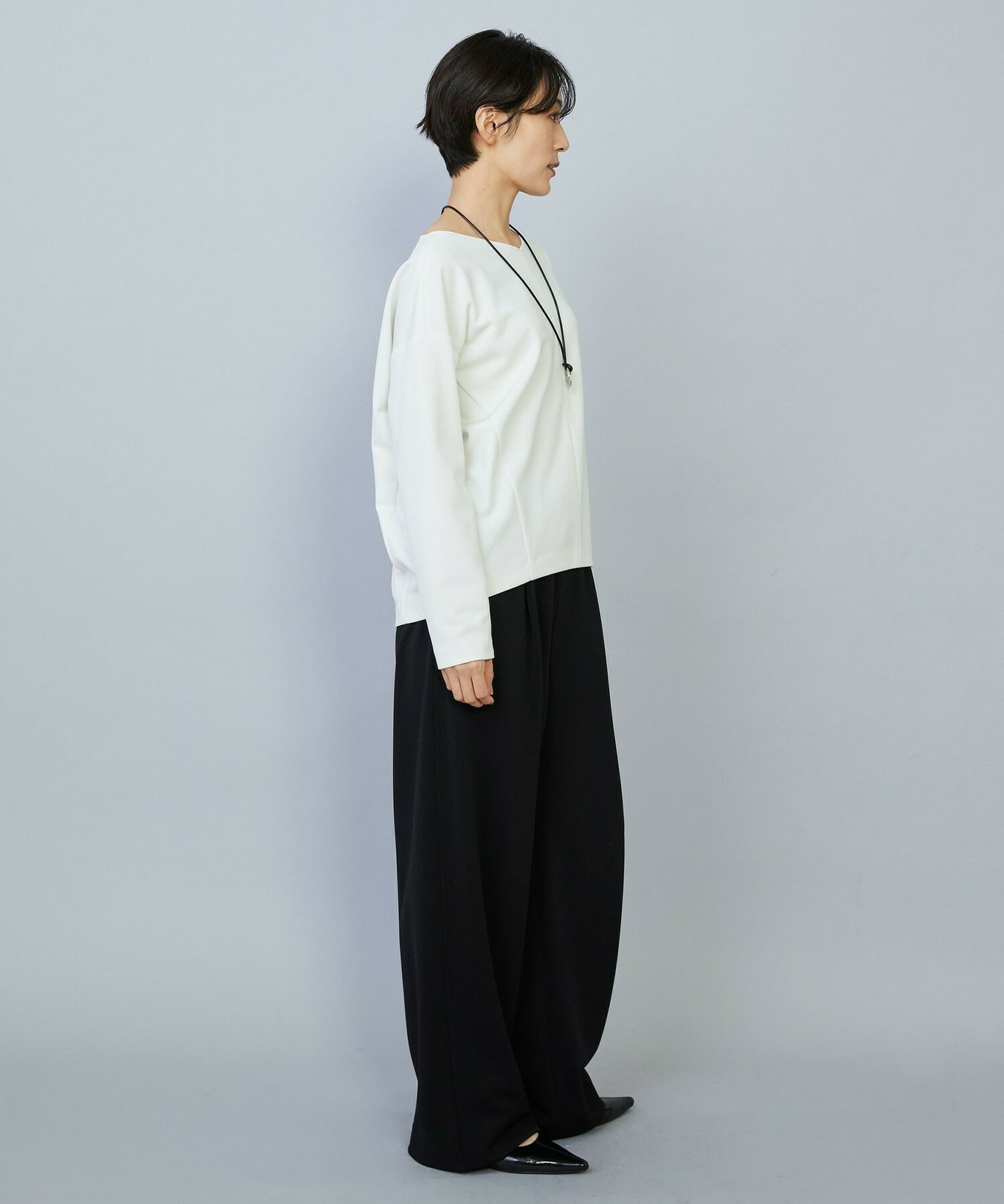 【MOGA】【Lサイズ】トリアセカルゼセミワイドパンツ 詳細画像 ブラック 15