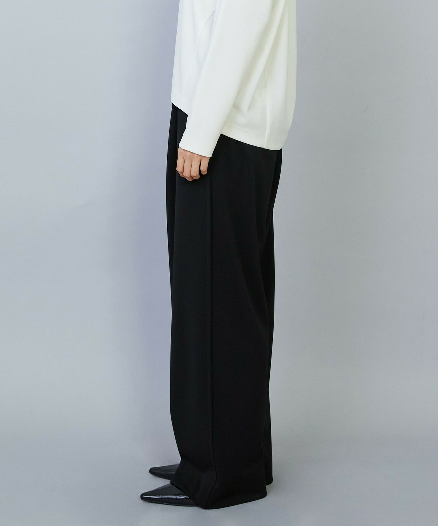 【MOGA】【Lサイズ】トリアセカルゼセミワイドパンツ 詳細画像 ブラック 21