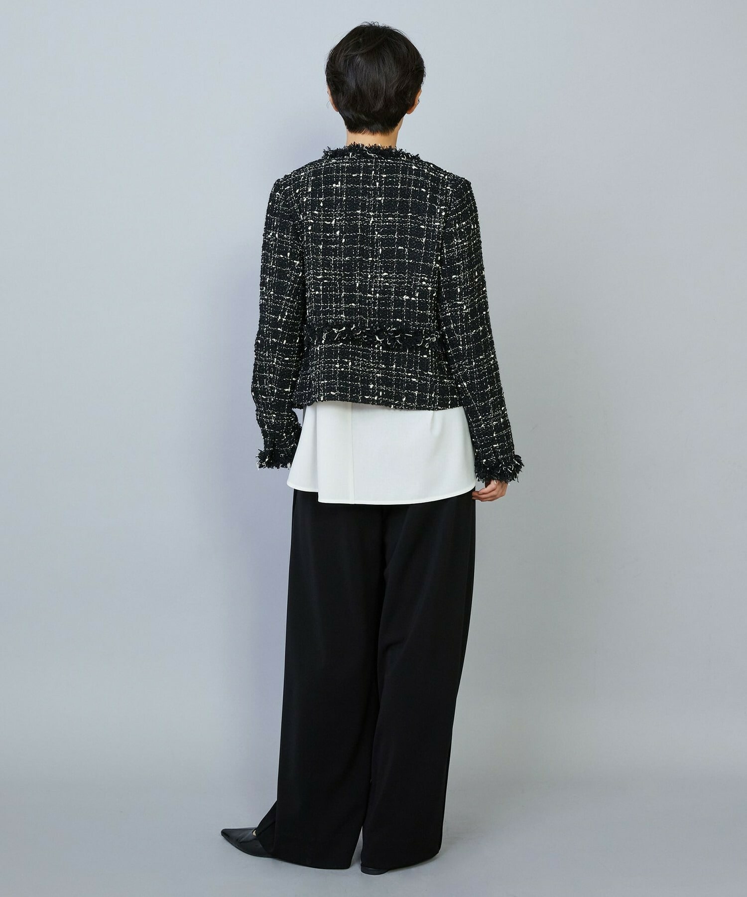 【MOGA】【Lサイズ】トリアセカルゼセミワイドパンツ 詳細画像 ブラック 3