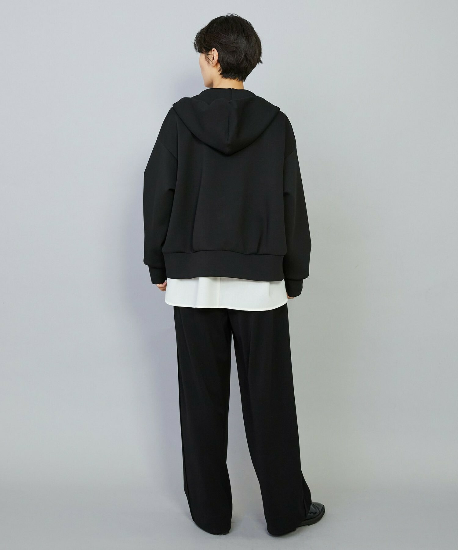 【MOGA】【Lサイズ】トリアセカルゼセミワイドパンツ 詳細画像 ブラック 8