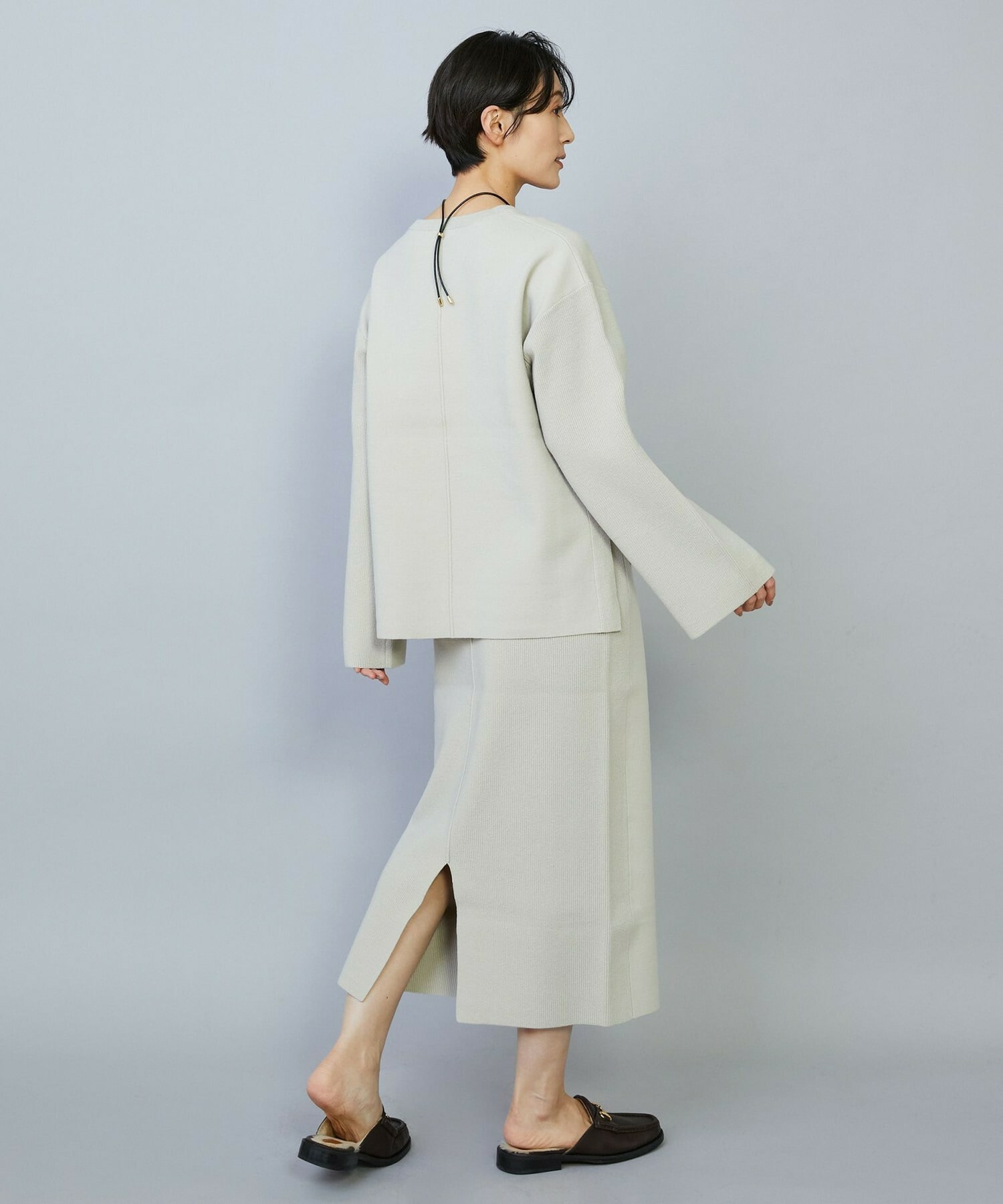 【MOGA】【Lサイズ】コームドコットンニットスカート 詳細画像 ライトベージュ 17