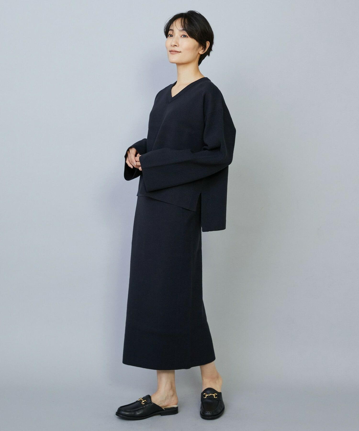 【MOGA】【Lサイズ】コームドコットンニットスカート 詳細画像 ライトベージュ 3