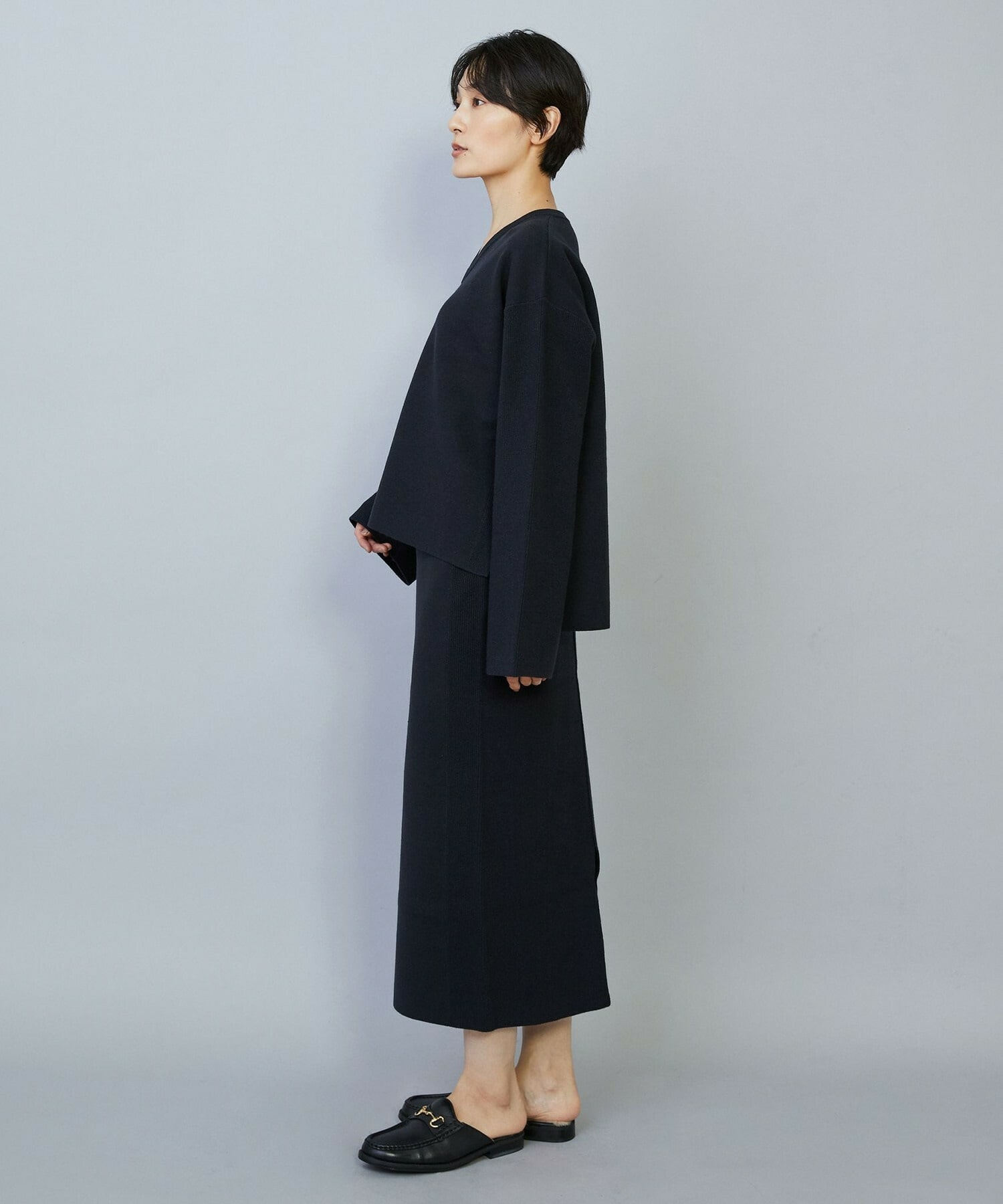 【MOGA】【Lサイズ】コームドコットンニットスカート 詳細画像 ライトベージュ 4