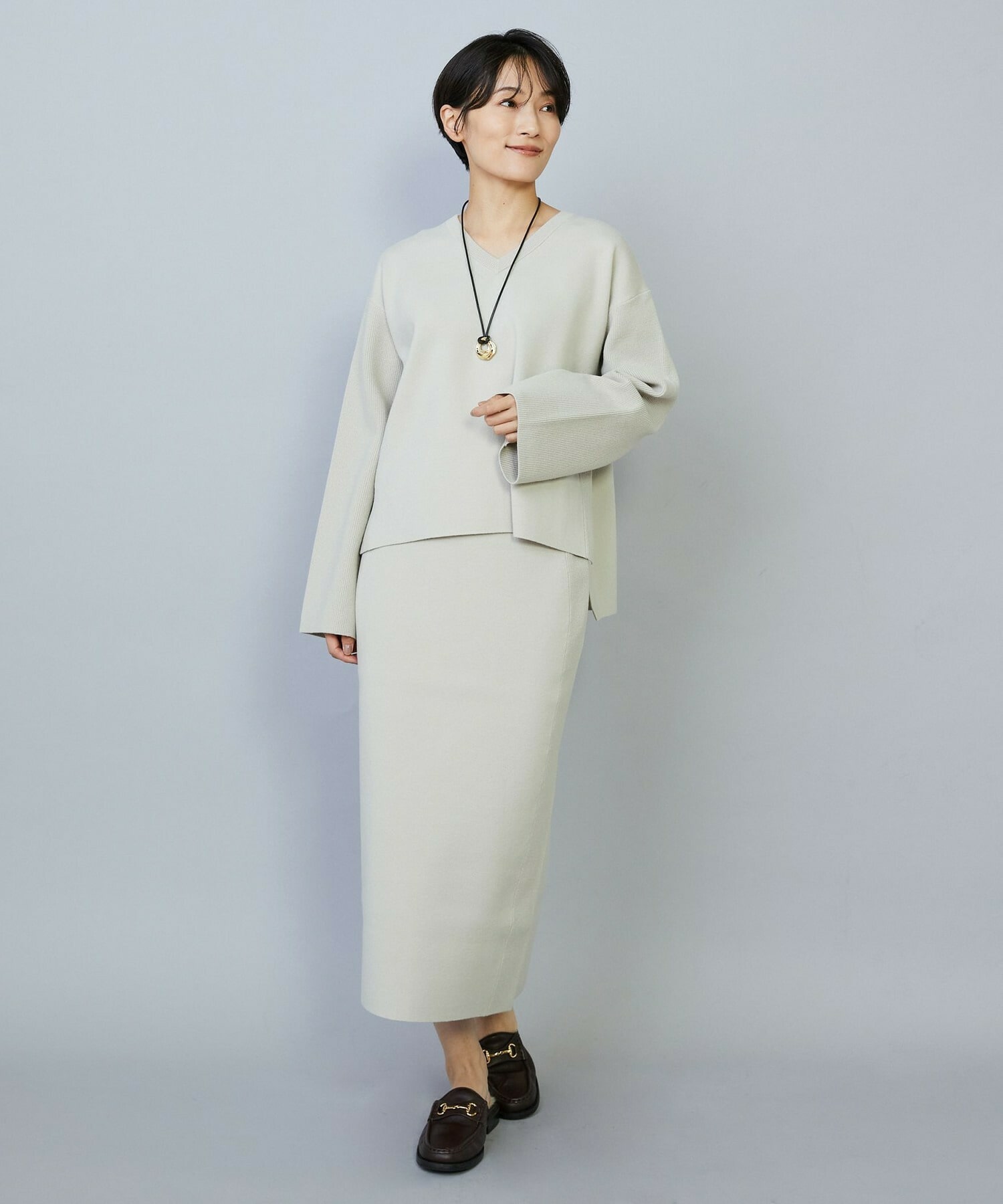 【MOGA】【Lサイズ】コームドコットンチュニックニット 詳細画像 ライトベージュ 13