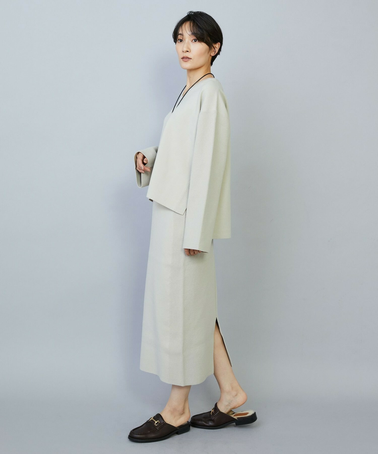 【MOGA】【Lサイズ】コームドコットンチュニックニット 詳細画像 ライトベージュ 15