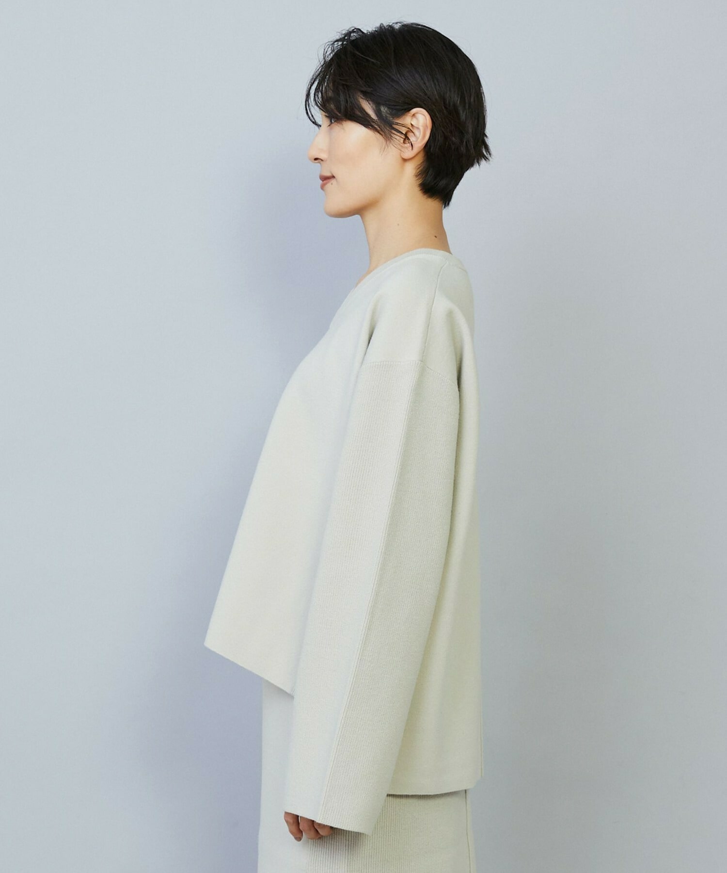 【MOGA】【Lサイズ】コームドコットンチュニックニット 詳細画像 ライトベージュ 21
