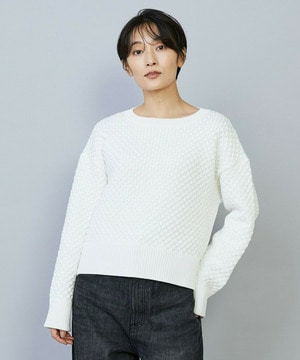 【MOGA】【Lサイズ】ヴィッテルスリムクルーネックショートニット 詳細画像 オフホワイト 2