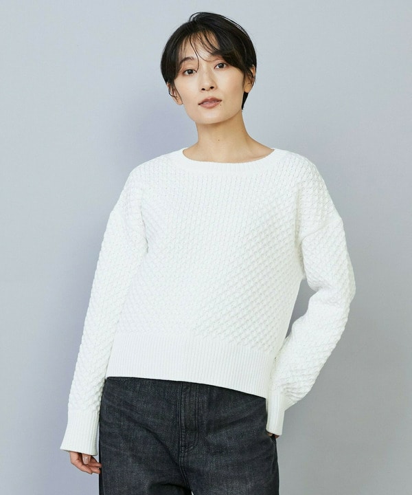 【Lサイズ】ヴィッテルスリムクルーネックショートニット 詳細画像 オフホワイト 2