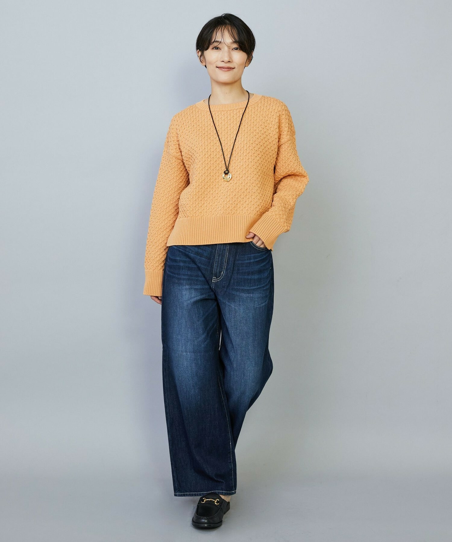 【MOGA】【Lサイズ】ヴィッテルスリムクルーネックショートニット 詳細画像 オフホワイト 12