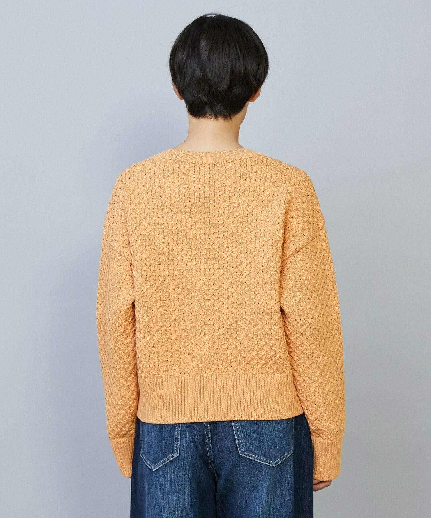 【MOGA】【Lサイズ】ヴィッテルスリムクルーネックショートニット 詳細画像 オフホワイト 22