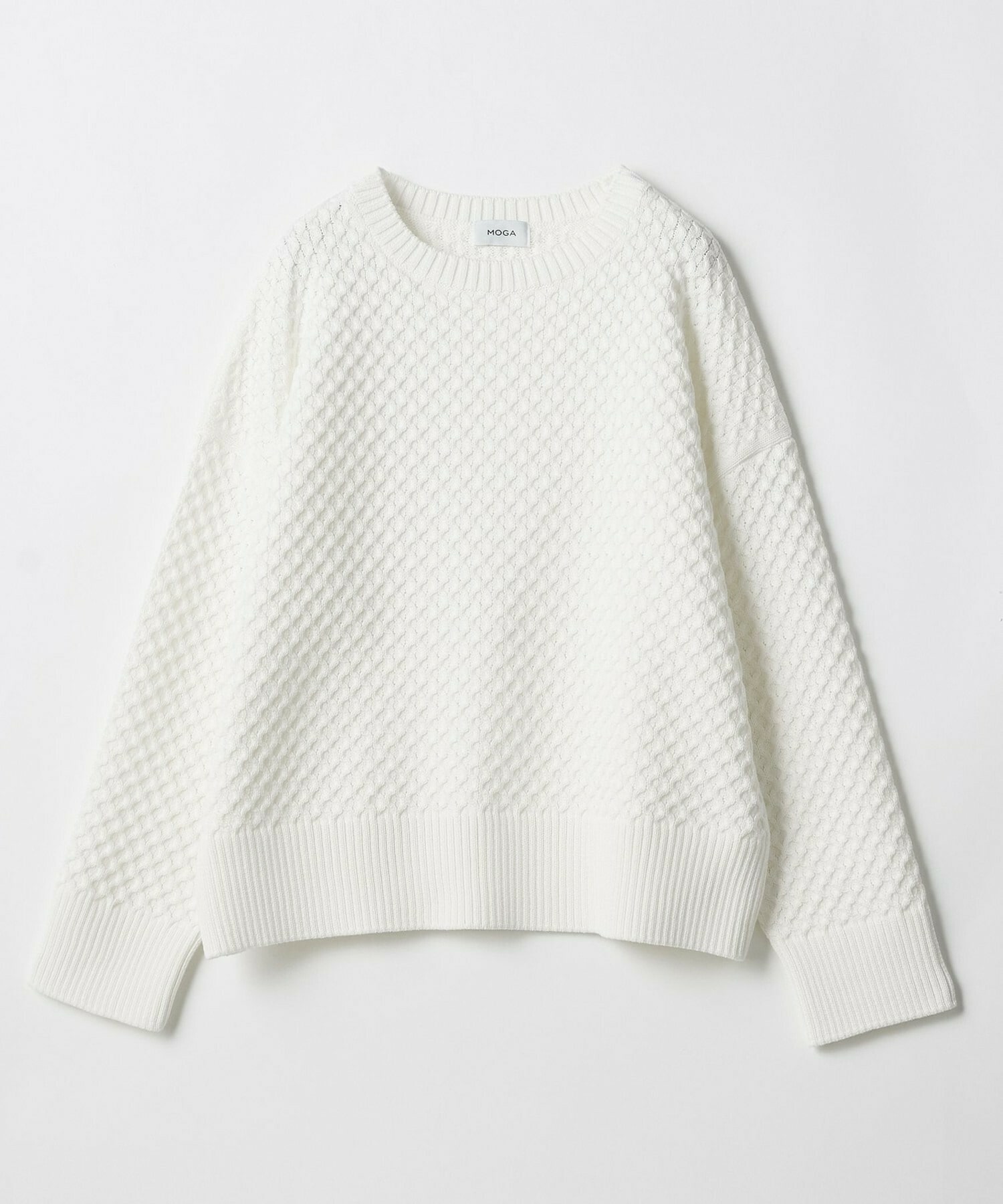 【MOGA】【Lサイズ】ヴィッテルスリムクルーネックショートニット 詳細画像 オフホワイト 23