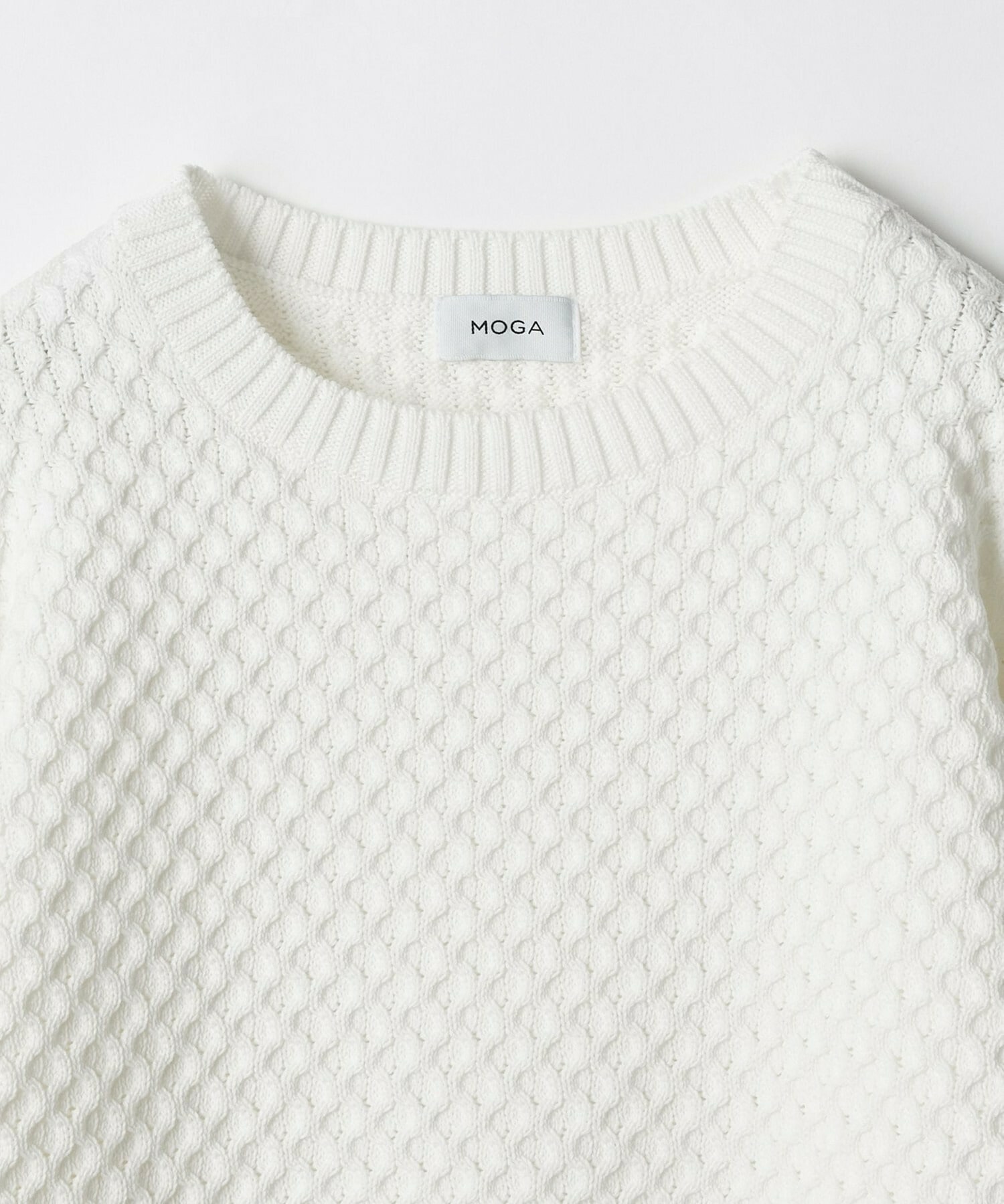 【MOGA】【Lサイズ】ヴィッテルスリムクルーネックショートニット 詳細画像 オフホワイト 25