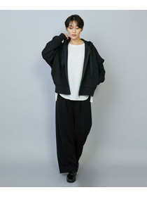 【MOGA】【Lサイズ】スムースダンボールフードジップパーカー 詳細画像 ブラック 1