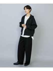 【MOGA】【Lサイズ】スムースダンボールフードジップパーカー 詳細画像 ブラック 2