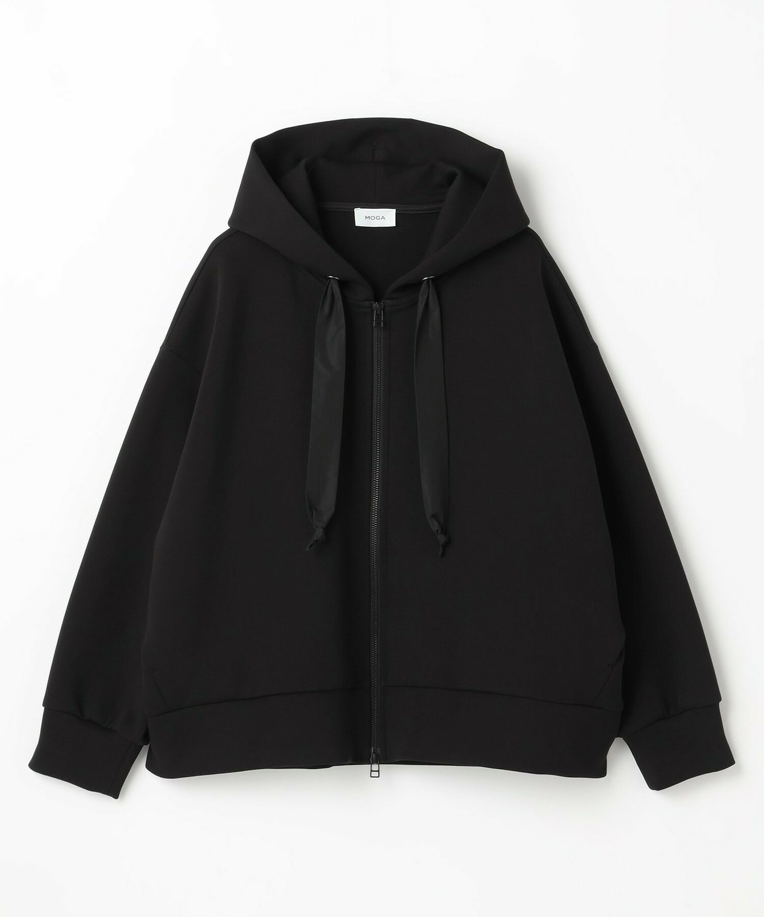【MOGA】【Lサイズ】スムースダンボールフードジップパーカー 詳細画像 ブラック 1
