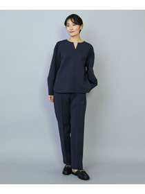 【MOGA】【Lサイズ】トリアセダブルニットストレートパンツ 詳細画像 ネイビー 2