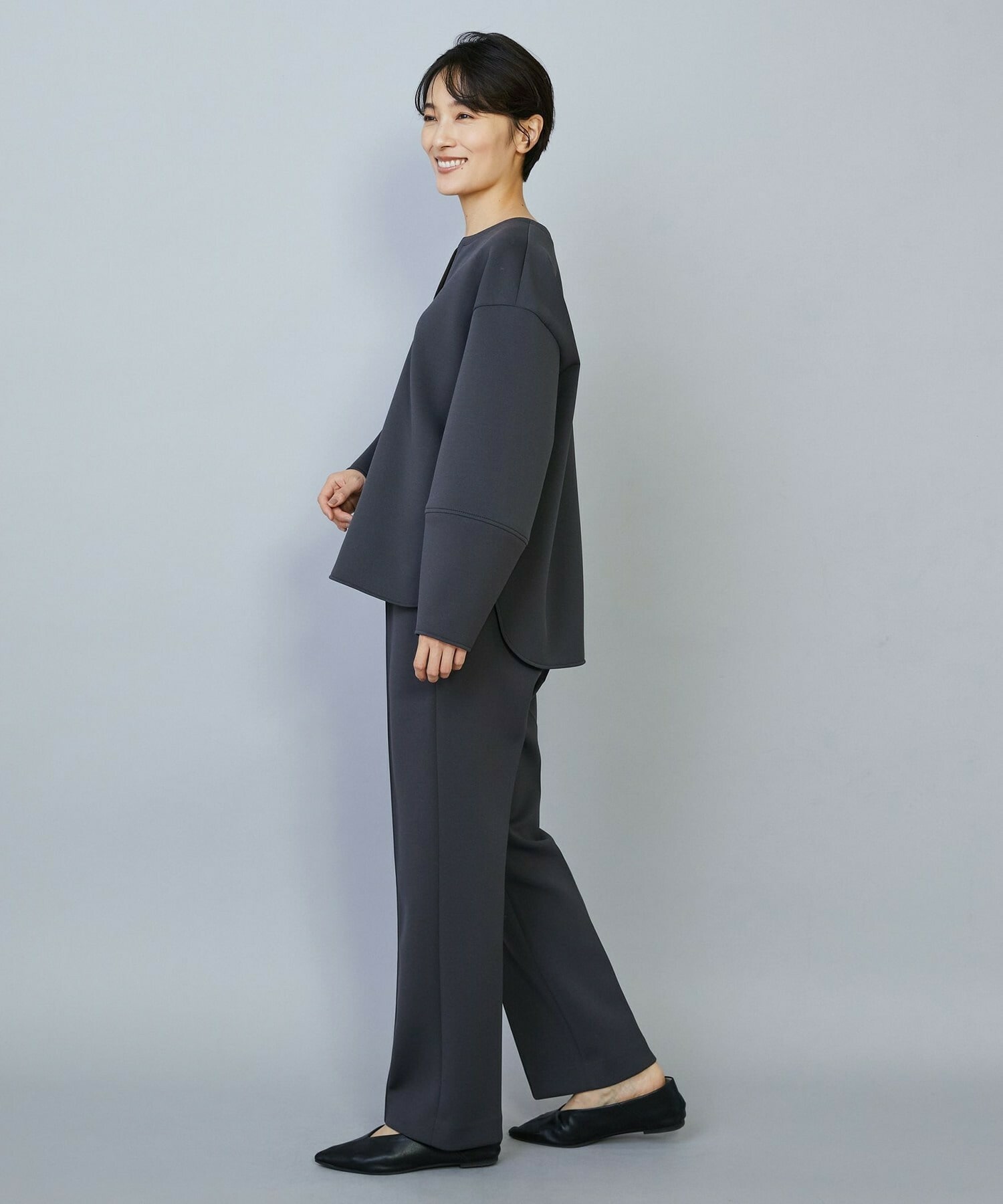 【MOGA】【Lサイズ】トリアセダブルニットストレートパンツ 詳細画像 ネイビー 13