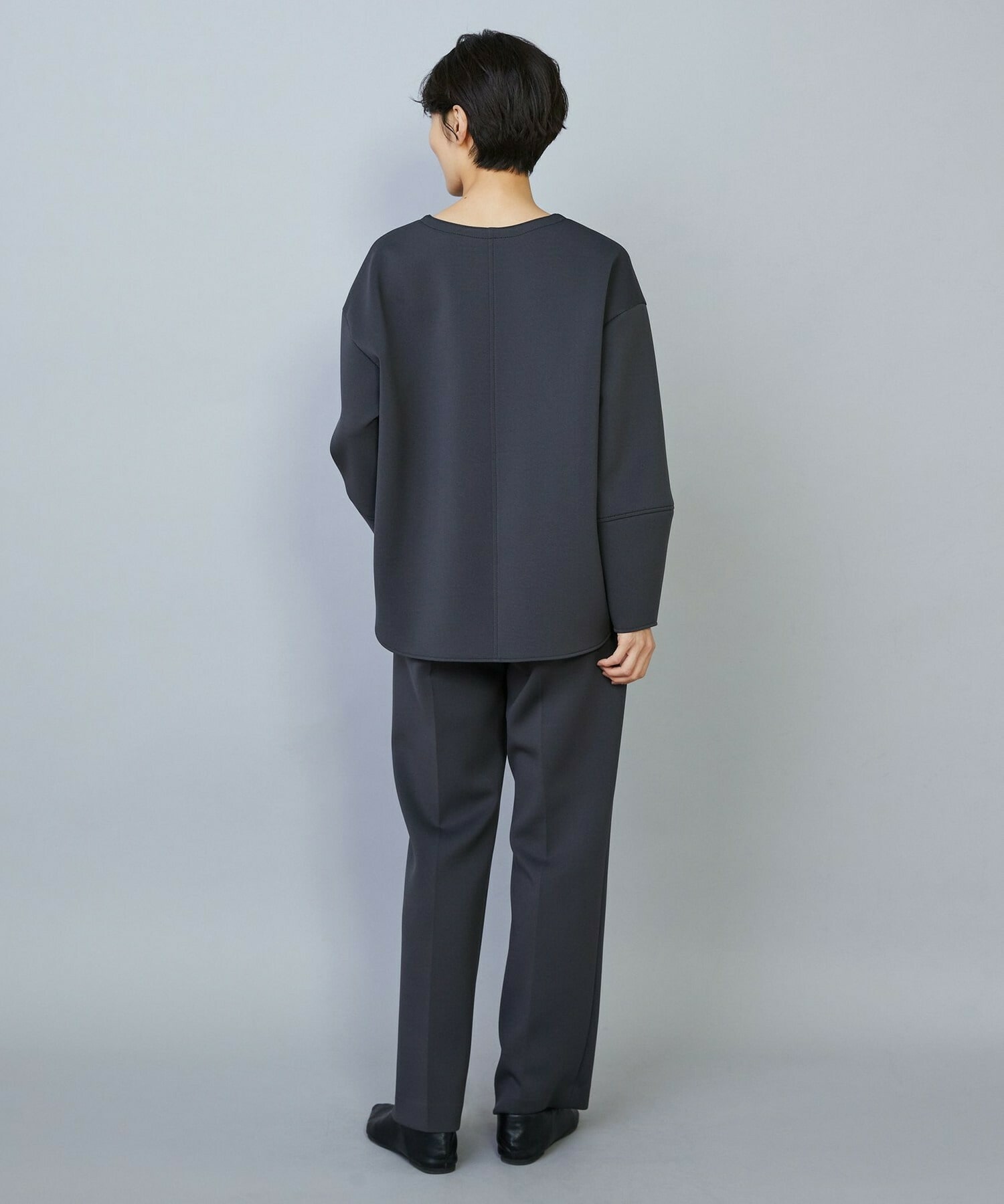 【MOGA】【Lサイズ】トリアセダブルニットストレートパンツ 詳細画像 ネイビー 14