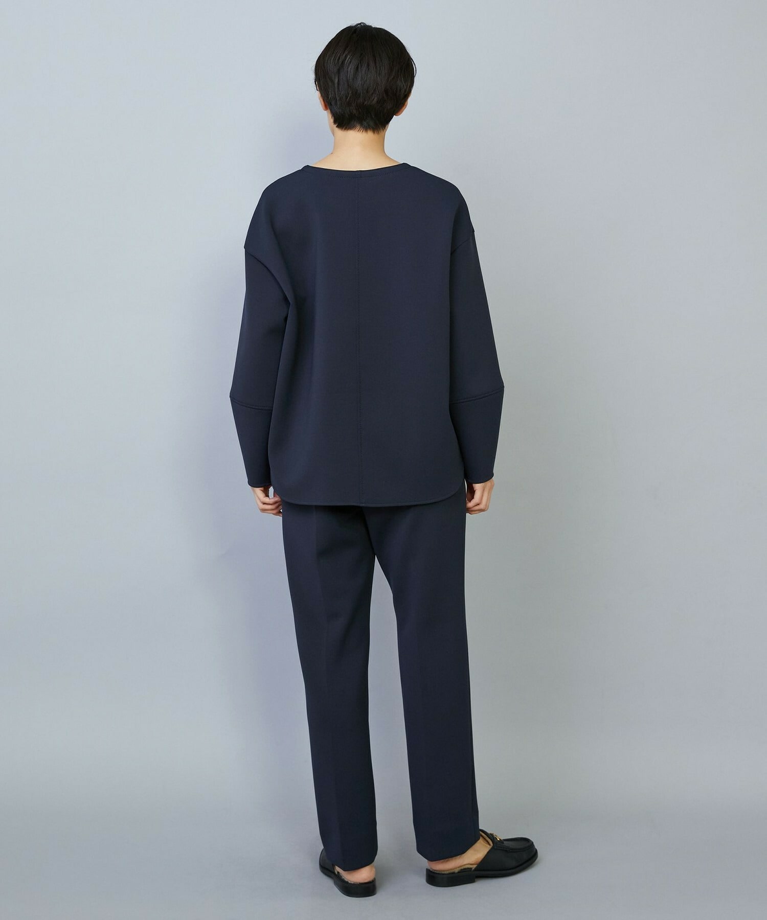 【MOGA】【Lサイズ】トリアセダブルニットストレートパンツ 詳細画像 ネイビー 8