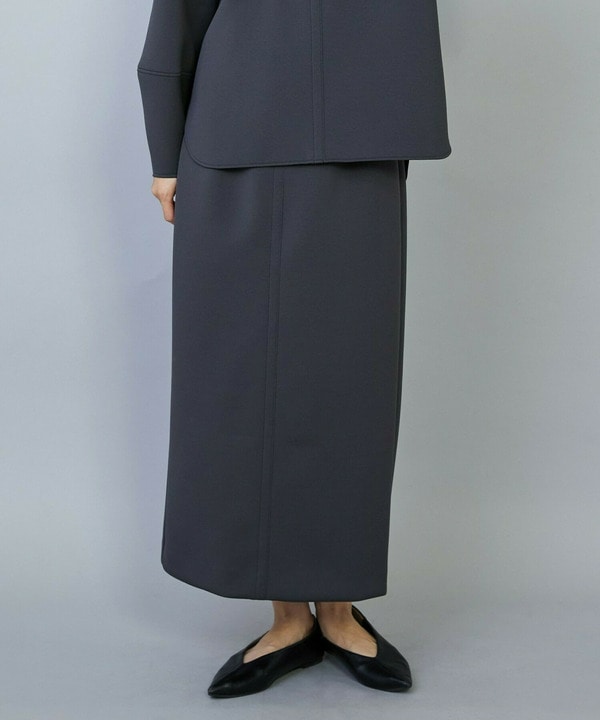 【Lサイズ】トリアセダブルニットIラインスカート 詳細画像 ダークグレー 2